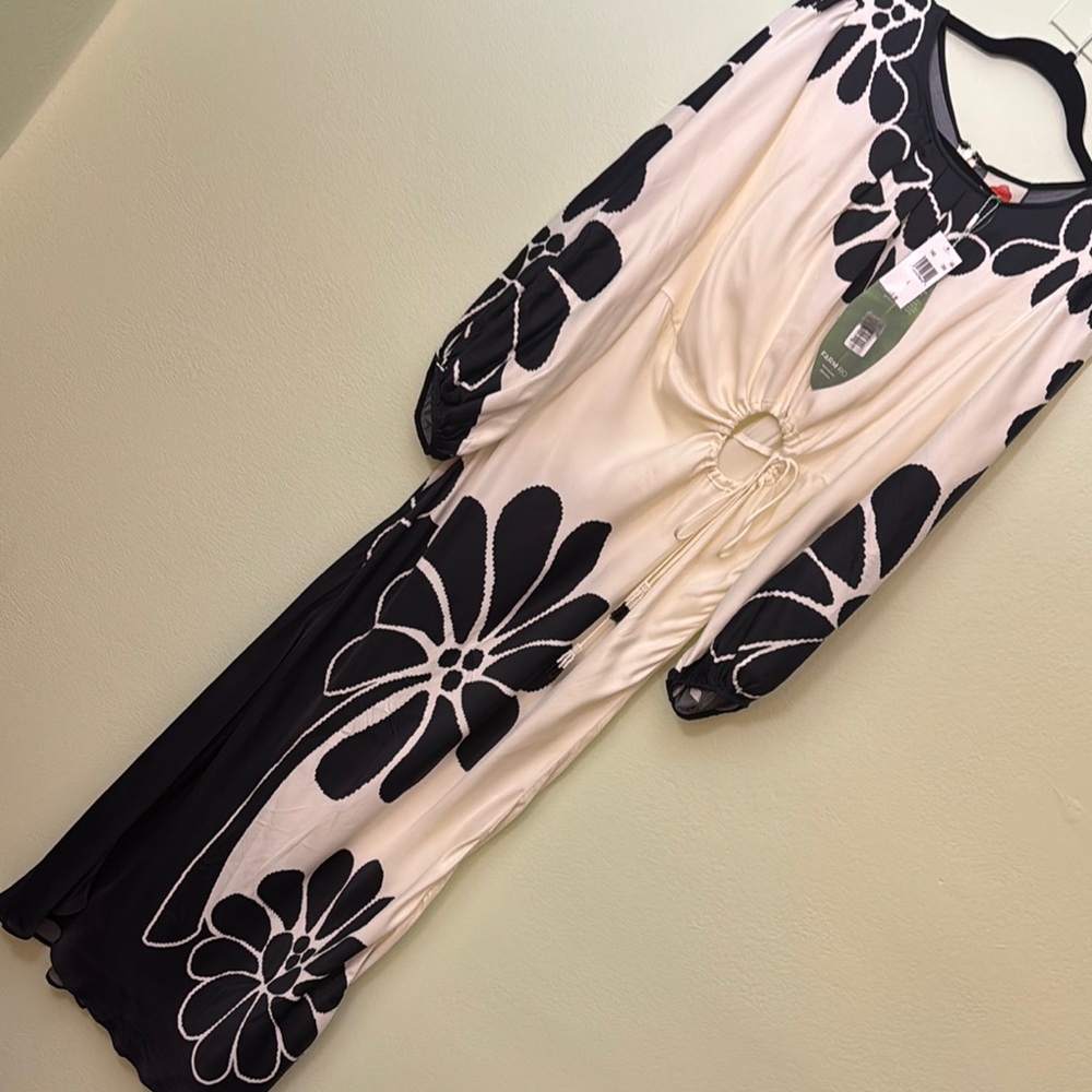 FARM Rio Palermo Floral Long Sleeve cutout Dress size L - Picture 8 of 13